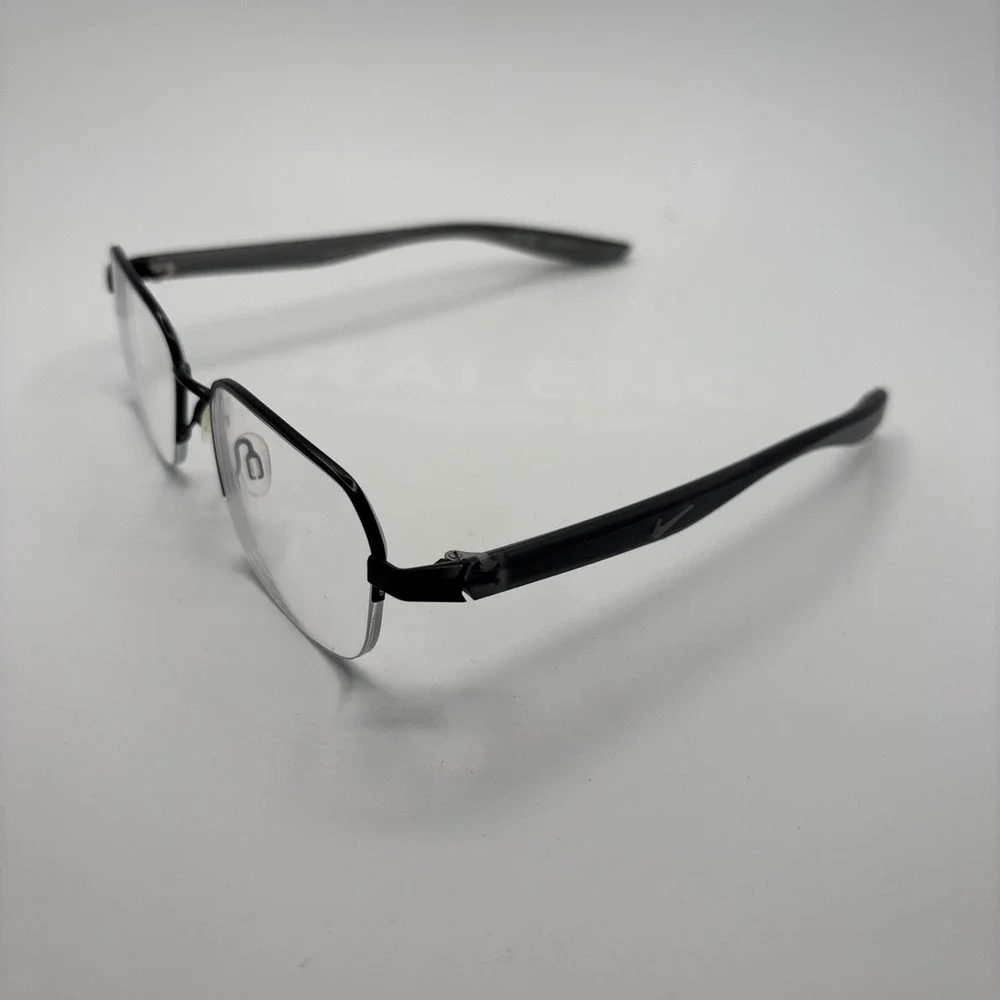 Nike 8152 002 Satin Black Semi Rimless Authentic Eyeglass Frames 52-17-140 #C246